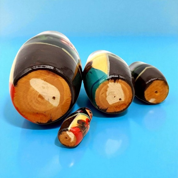 Ceprueb Nocag 8" Painted Russian Folk Art 7 Pc Vintage Matryoshka Nesting Dolls - Picture 11 of 12